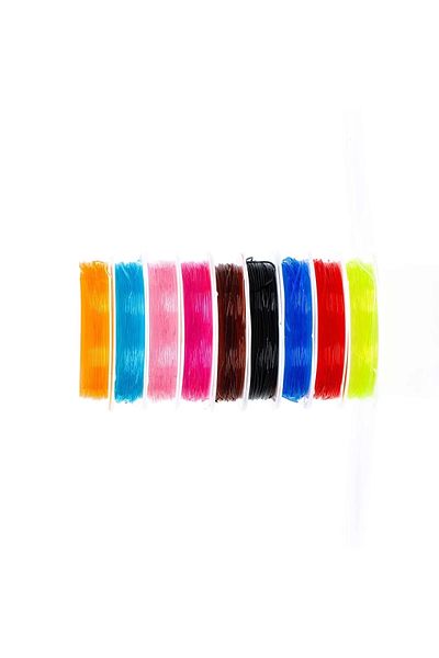 Dünya Magnet 10 Pieces - Colorful Fishing Line with Flexible Elastic 1.0 Mm, Jewelry Making Line