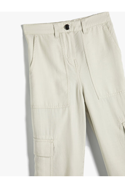 Koton Jogger Kargo Cepli Pantolon Düğmeli Bol Kalıp