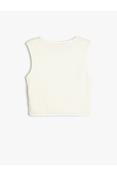 Koton Round Neck Rib Detailed Basic Sleeveless T-Shirt