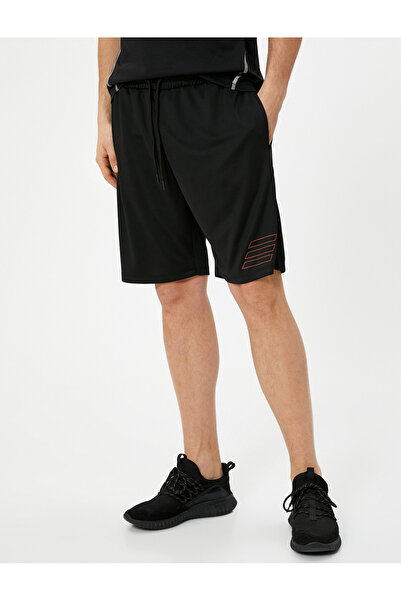 Koton Spor Şort Baskılı Beli Bağcıklı Cepli