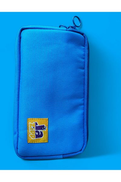 GLANCE Jazipp Premium Double Compartment Pencil Case Pencil Pouch Blue 22X12X4Cm