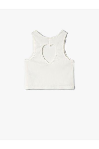 Koton Crop Tank Top Sleeveless Loose Textured Cotton