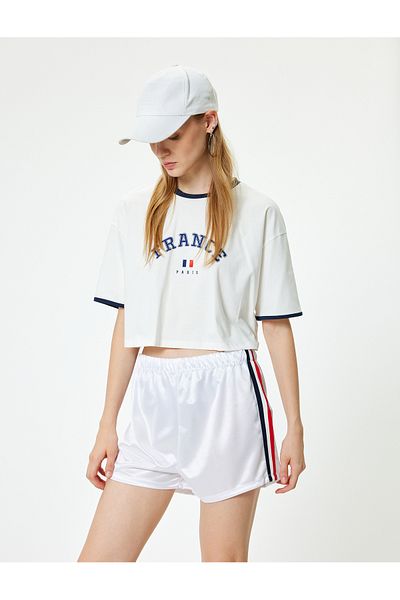 Koton Shiny Pique Mini Shorts - Comfortable Fit with Elastic Waist