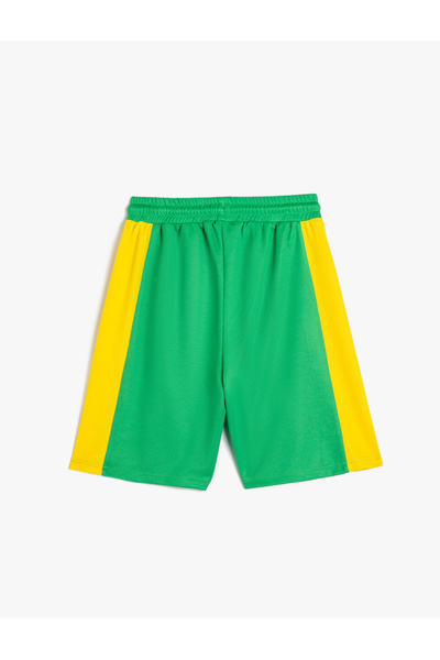 Koton Oversize Spor Şort Beli Bağlamalı Renk Bloklu