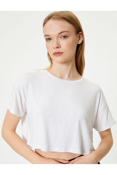 Koton Αθλητικό T-Shirt Crew Neck Crop - κοντομάνικο