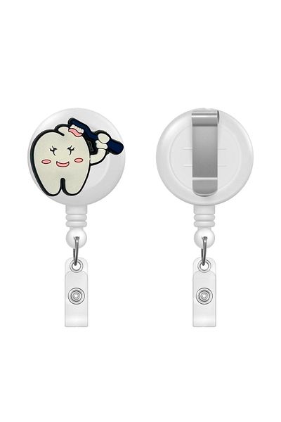 PABALAS Tooth and Toothbrush Figured Yoyo Card Holder Collar Lanyard Holder