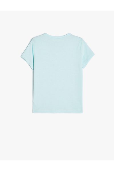 Koton Tricou cu mânecă scurtă cu decolteu - Slogan imprimat