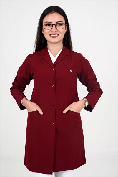 DENİZ İŞ ملابس العمل البحرية للنساء من قماش الألبكة مريلة عمل باللون الأحمر ا...