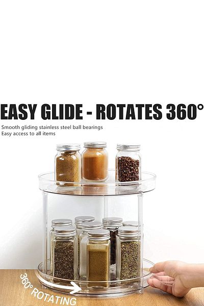 Kitchen Way 2 Tiers 360 Degree Rotatable Mica Presentation Stand Kw-322 Fma 003227