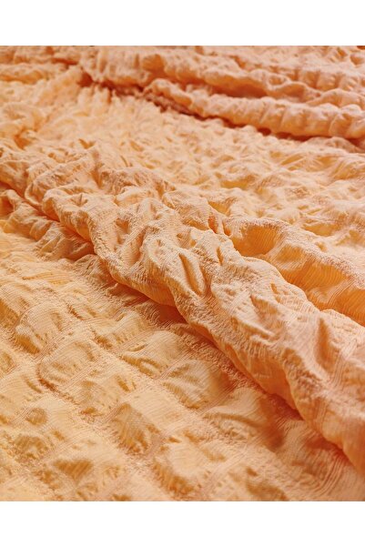 Kumaş Parça Вафельний джерсі відкритого оранжевого кольору (ширина 160 см x д...