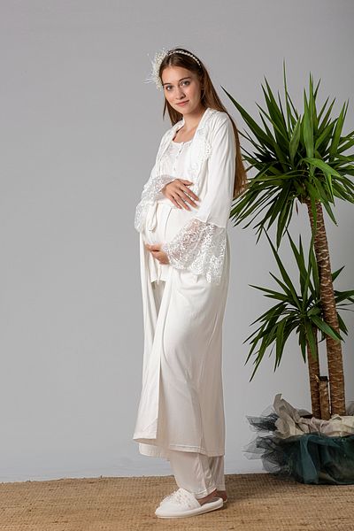 Mecit Pijama طقم بيجامة موديل Şehzade وسترة صباحية