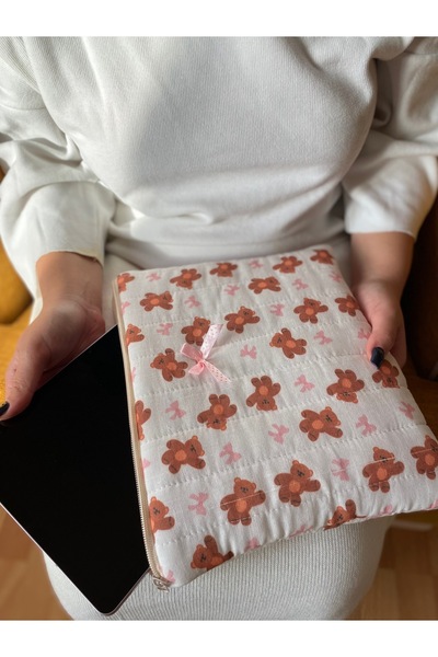 BABY KANGAROO 10 Inch Tablet-Ipad Case: Teddy Bear and Bow Pattern, 25*20 cm Document/Book/Pen Holder