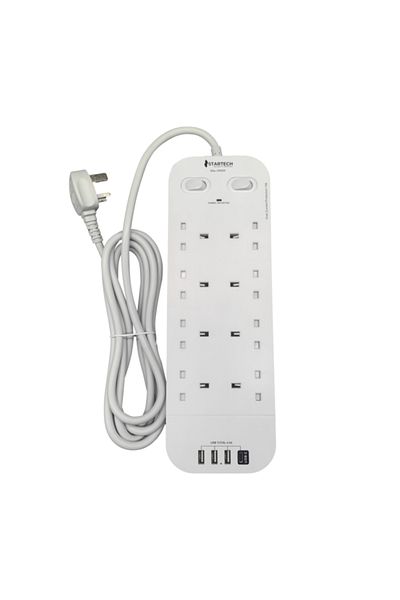 startech 8-Outlet Extension Cord with 2-Switch and 3-USB HN6090