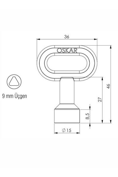 Oskar Small Size 9 mm Triangle Switch - Chrome Plated