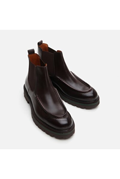 Hotiç Genuine Leather Brown Men's Classic Boots