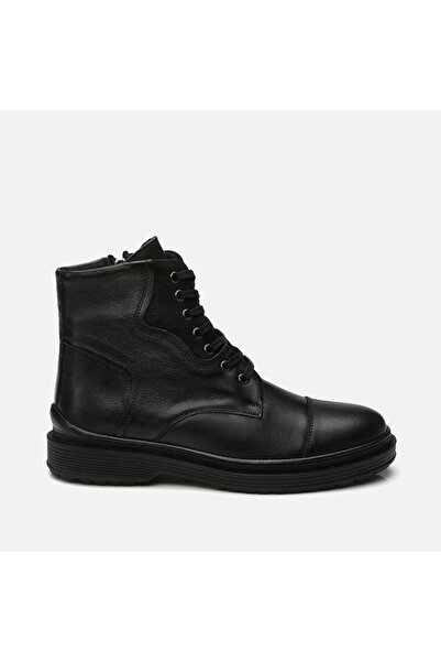 Hotiç Genuine Leather Black Men's Casual Boots