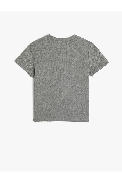 Koton T-Shirt Slogan Printed Short Sleeve Crew Neck