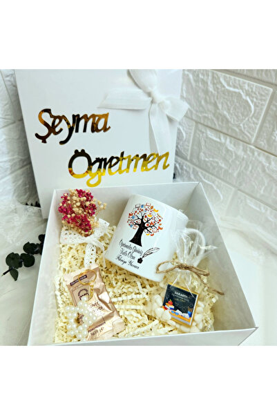 Hayaller Dükkanı Öğretmenler Günü Hediyesi Öğretmene Hediye Kutu Seti Anahtarlık Hediyeli-