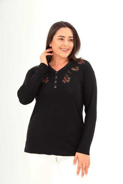 Butik İşlemeli Kışlık Kadın Bluz