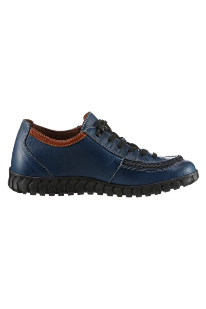 İNZE AYAKKABI Navy Blue Genuine Leather Casual Shoes Model Name: Aquamarine