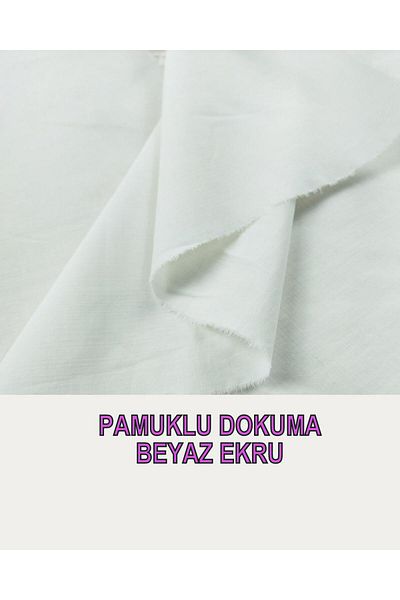 Kumaş Parça Βαμβακερό υφαντό σε υπόλευκο χρώμα (Πλάτος 150 cm x Μήκος 175 cm)