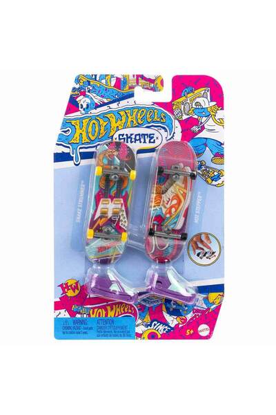 HOT WHEELS Skate Retro Temalı İkili Parmak Kaykay ve Ayakkabı Paketleri HXL19
