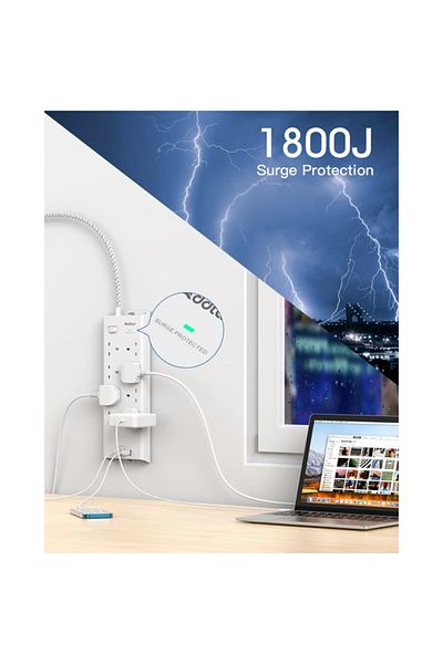 Addtam محول مقبس حائطي فريد وسهل التركيب بـ 8 منافذ USB و4 برغي