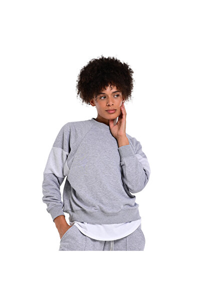 Sportive Huesca Kadın Gri Günlük Stil Sweatshirt 24kk006-grı