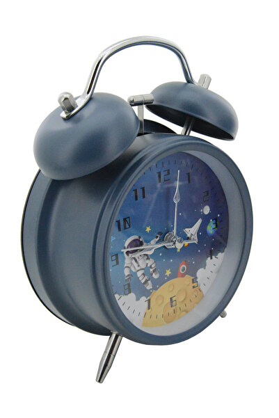Coverzone Uzay ve Astronot Temalı Pilli Masa Saati Nostaljik ve Dekoratif Çal...