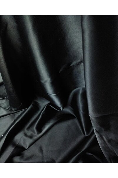 Kumaş Parça Viscza satinată cu fire în culoarea neagră Lățime: 125 cm