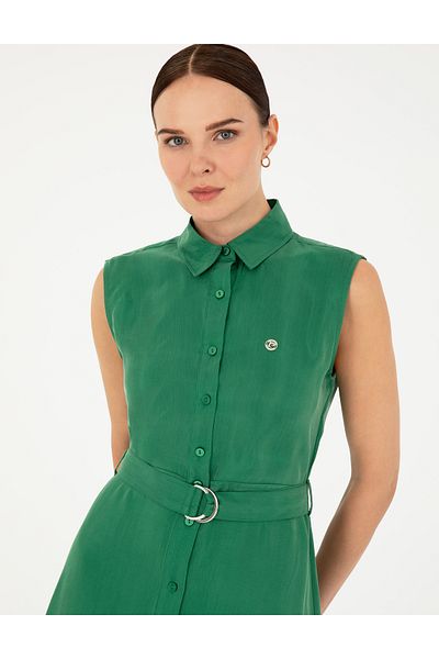Pierre Cardin Green Sleeveless Regular Fit Shirt Dress 50283652-Vr054