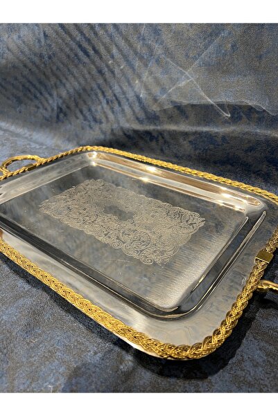 LAMEDORE Black Pearl Halat Desenli Dekoratif Tepsi