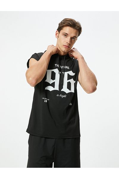 Koton Αθλητικό μπλουζάκι Oversize με κουκούλα - Αμάνικο