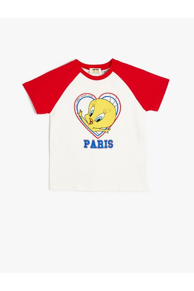 Koton Licensed Tweety Printed Cotton Short Sleeve T-Shirt