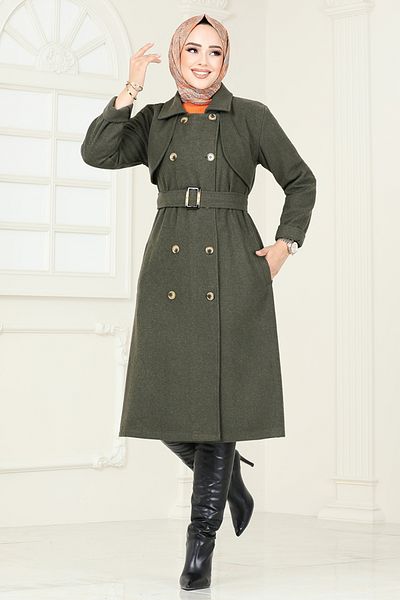 ModaMerve Παλτό Khaki Stamp - Bolero Detailed, 2054BGS895-M