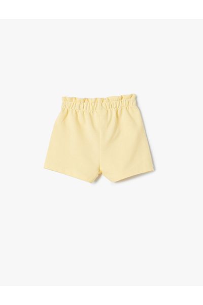 Koton Basic Shorts with Elastic Waist and Embroidery Detail Cotton
