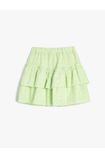 Koton Fustă mini festonată în straturi - Talie elastică