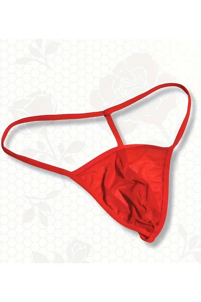 ŞAHANE İÇ GİYİM Original Fancy See-Through Sexy Tulle Men's Red String Large Size