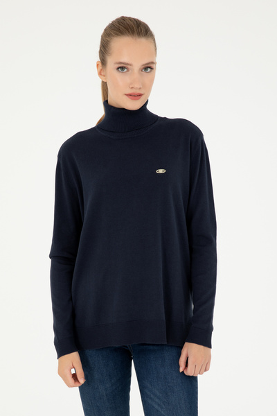 U.S. Polo Assn. Kadın Lacivert Basic Boğazlı Kazak 50294570-VR033