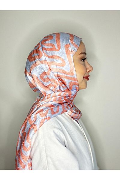 Modakaşmir Abstract Wave Pattern Shiny Bamboo Shawl