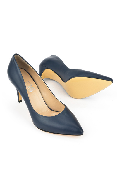 Ziya Шкіряні жіночі туфлі на підборах - 1431030Z4292 Синій