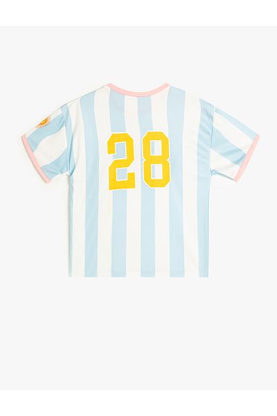 Koton Tricou cu mânecă scurtă cu temă sportivă - Detaliu imprimeu