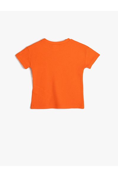 Koton T-Shirt Short Sleeve Print Detailed Cotton