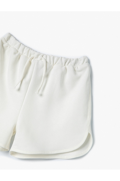 Koton Slogan Vyšívané šortky Uvolněný střih Šněrování v pase Žebrovaný