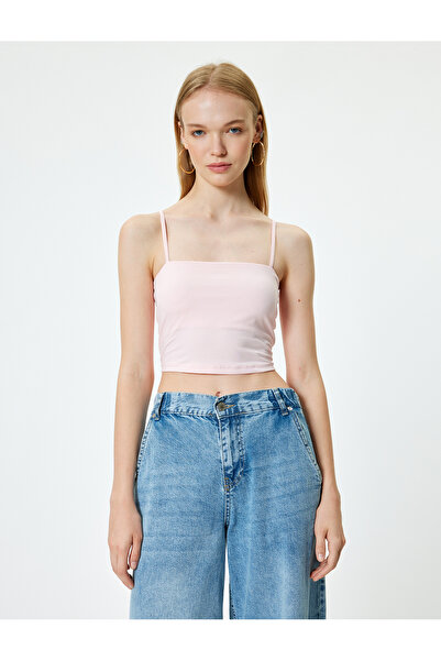 Koton Basic Slim Fit Rope Strap Crop Tank Top