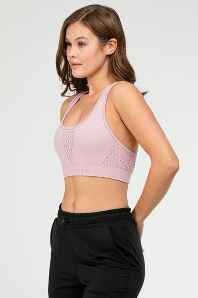 speedlife Powder Slim Fit cu gât deschis, fără sudură, sutien sport pentru femei SSF0003