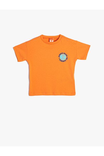 Koton T-Shirt Short Sleeve Crew Neck Printed Cotton