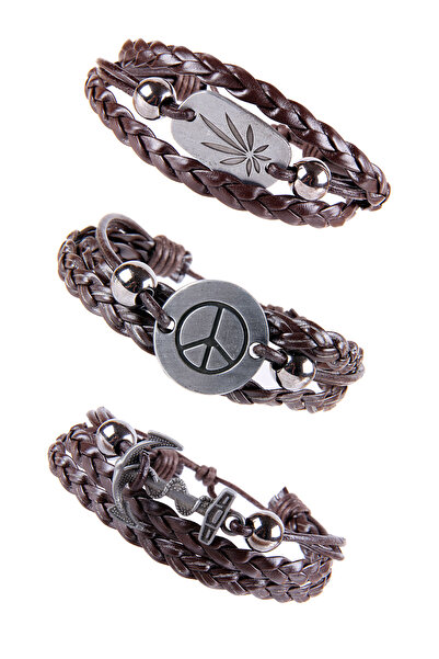 Dejavu حزمة سوار جلدي قابل للتعديل للجنسين مع تفاصيل حبل