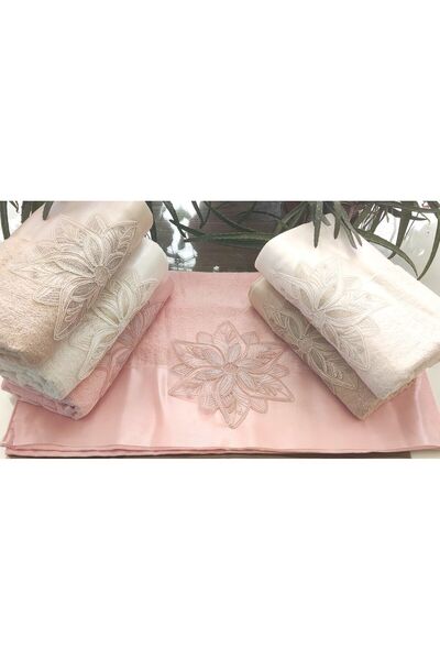 A.Z.H. Annem Çeyizlik 50x90 см - Спеціальний набір розкішних рушників з оксамитовими та атласними деталями (6-ПРЕДМЕТНИЙ НАБІР)