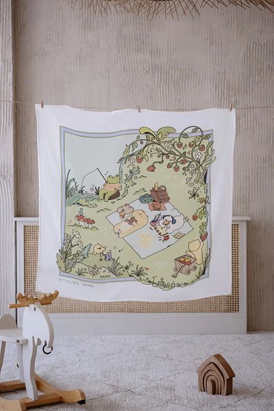 Atelier Babbi بطانية أطفال موسلين طبقة مزدوجة - نزهة 100×100 سم
